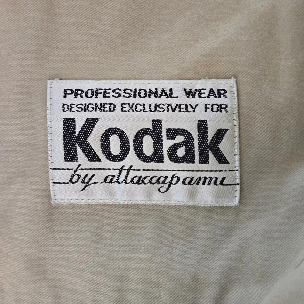 Vintage Kodak Attaccapanni Photography Vest  Men's XL Khaki Multi-Pocket Utility